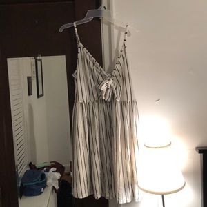 Black and white striped sun dress